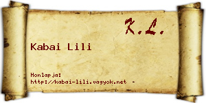 Kabai Lili névjegykártya