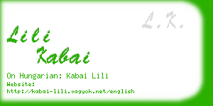 lili kabai business card